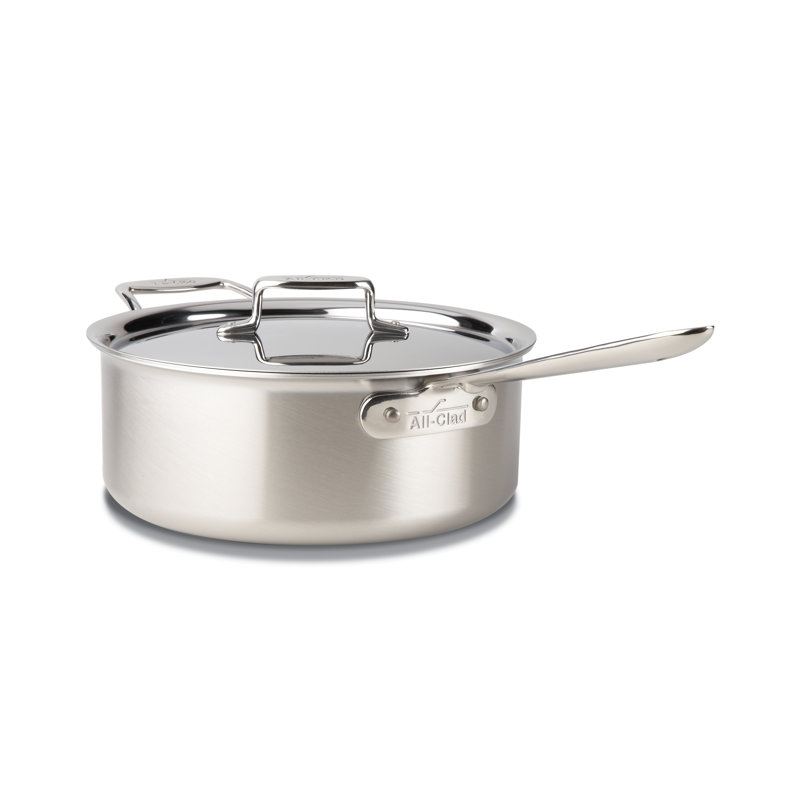 AllClad d5 Brushed Stainless Steel 6qt. Deep Saute Pan with Lid Wayfair